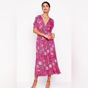 Boden Kristen Pleated Jersey Dress